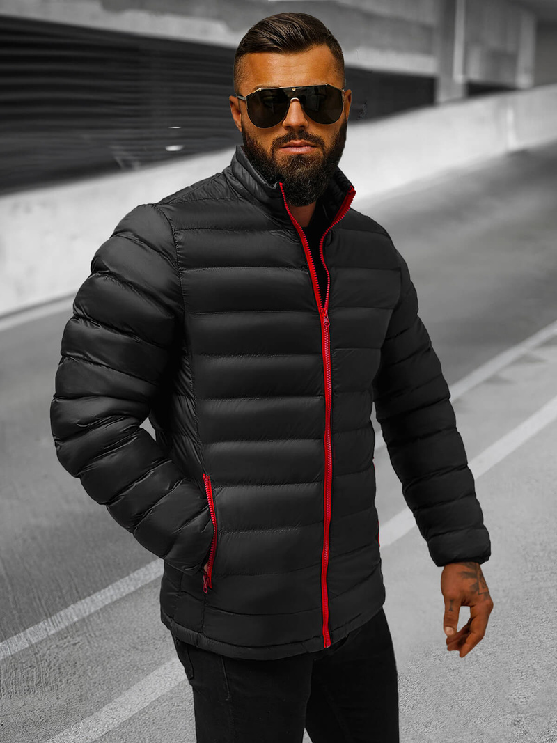 Kurtka męska przejściowa czarna/2 OZONEE JB/JP1111