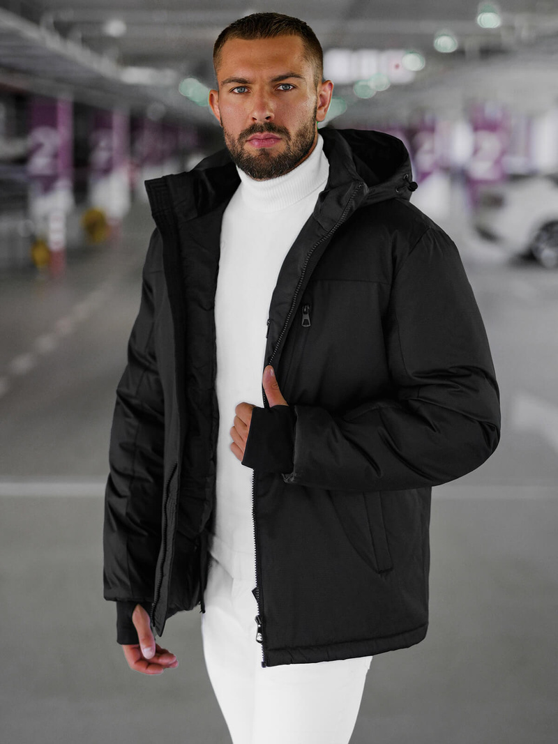 Kurtka zimowa męska czarna OZONEE JS/91M9901/392