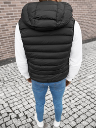 Kamizelka męska pikowana z kapturem czarna OZONEE N/6878/1Z