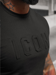 T-shirt męski slim fit czarny OZONEE NB/MT3111