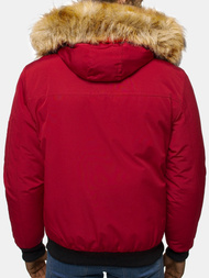 Kurtka zimowa męska z futerkiem bordowa OZONEE JS/M2019/6Z