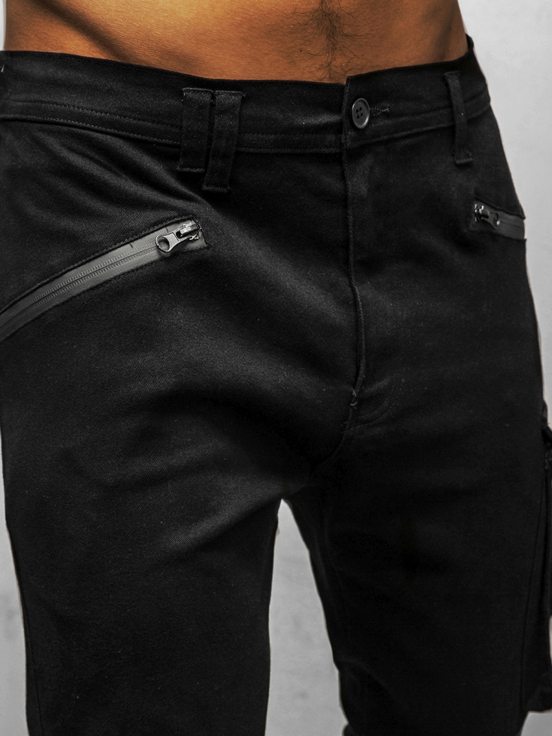 Spodnie męskie chino czarne OZONEE B/20005SP