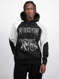 Bluza z kapturem oversize czarna OZONEE O/SWE23037Z