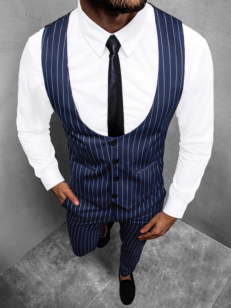 Чоловічий комплект - жилетка та штани чінос Сапфіровий OZONEE DJ/5609