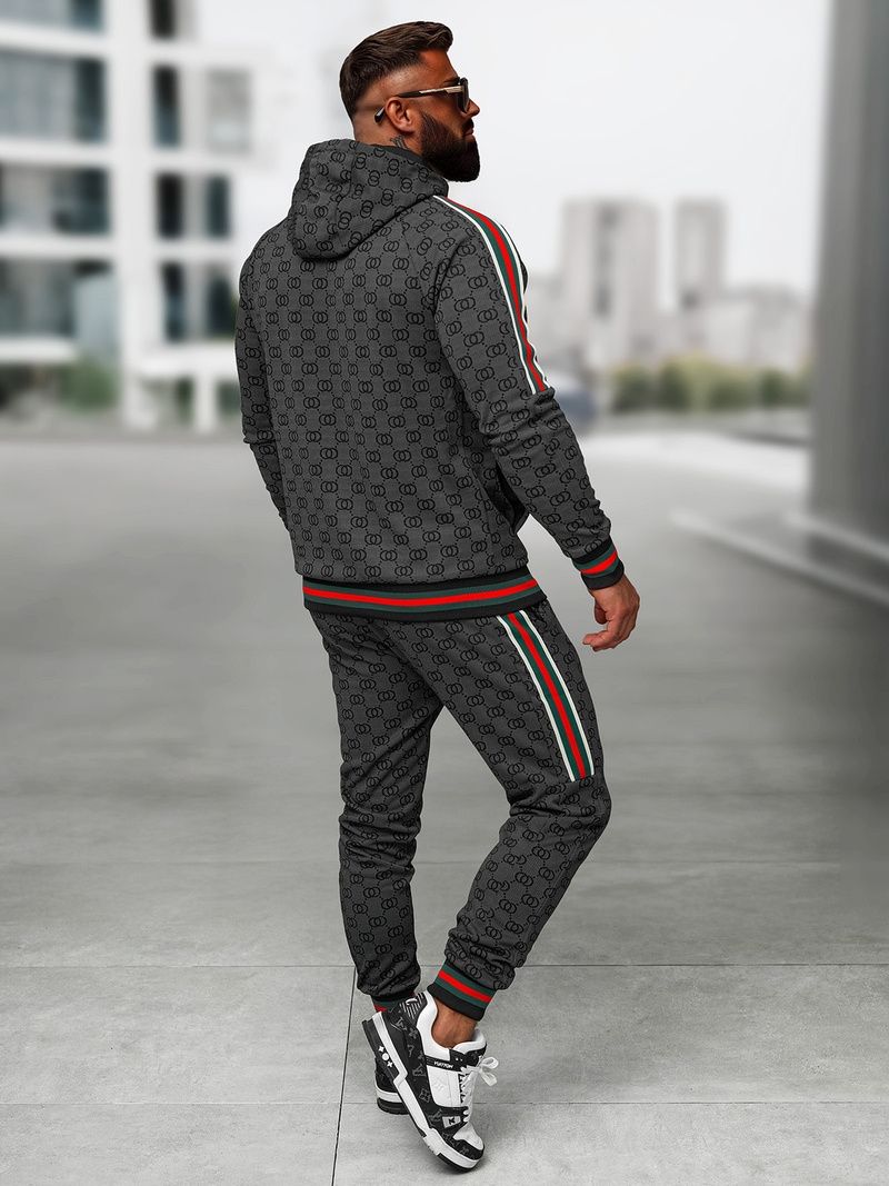 Komplet dresowy męski czarny OZONEE O/FF5111AB