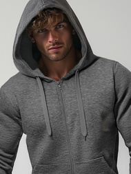 Bluza męska z kapturem rozpinana ciemno-szara OZONEE JS/2008