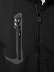 Kurtka softshell męska z kapturem czarno-zielona OZONEE GE/12267