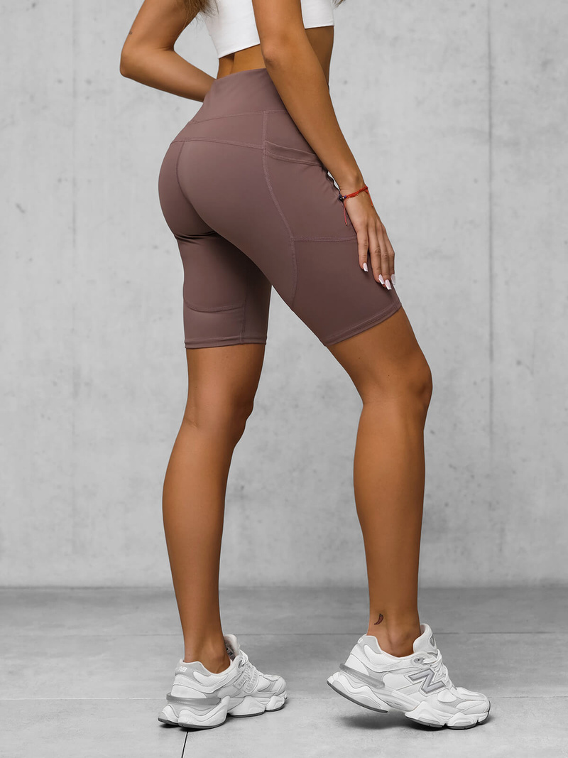 Legginsy krótkie damskie kolarki śliwkowe OZONEE JS/XY24003S