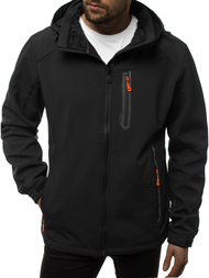 Kurtka softshell męska z kapturem czarno-pomarańczowa OZONEE GE/12269Z