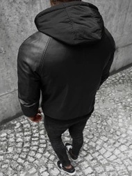 Kurtka skórzana męska czarna OZONEE JS/11Z8004