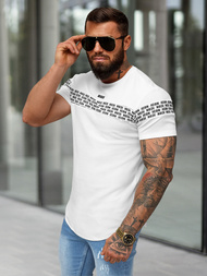 T-shirt męski slim-fit biały OZONEE O/B1216