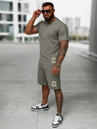 Komplet dresowy męski krótki ciemno-szary OZONEE O/QQ1608AB