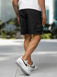 Spodenki męskie cargo z kieszeniami czarne OZONEE JS/27K6538/3