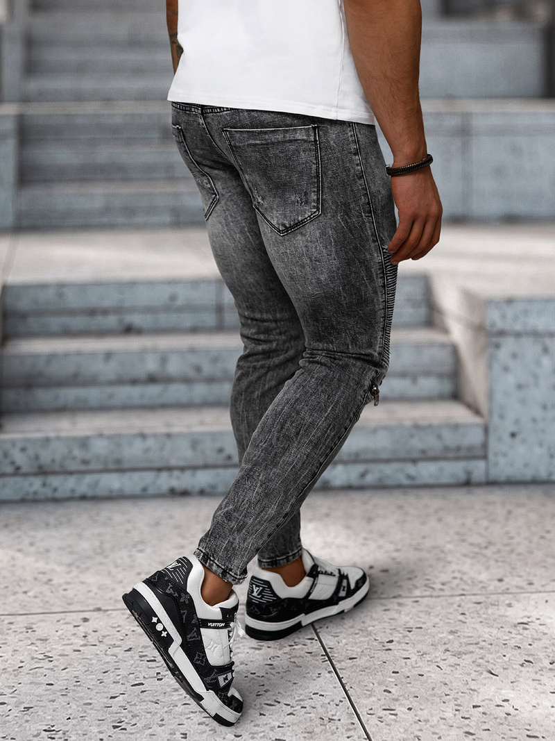 Spodnie jeansowe męskie czarne OZONEE NB/MP0069N