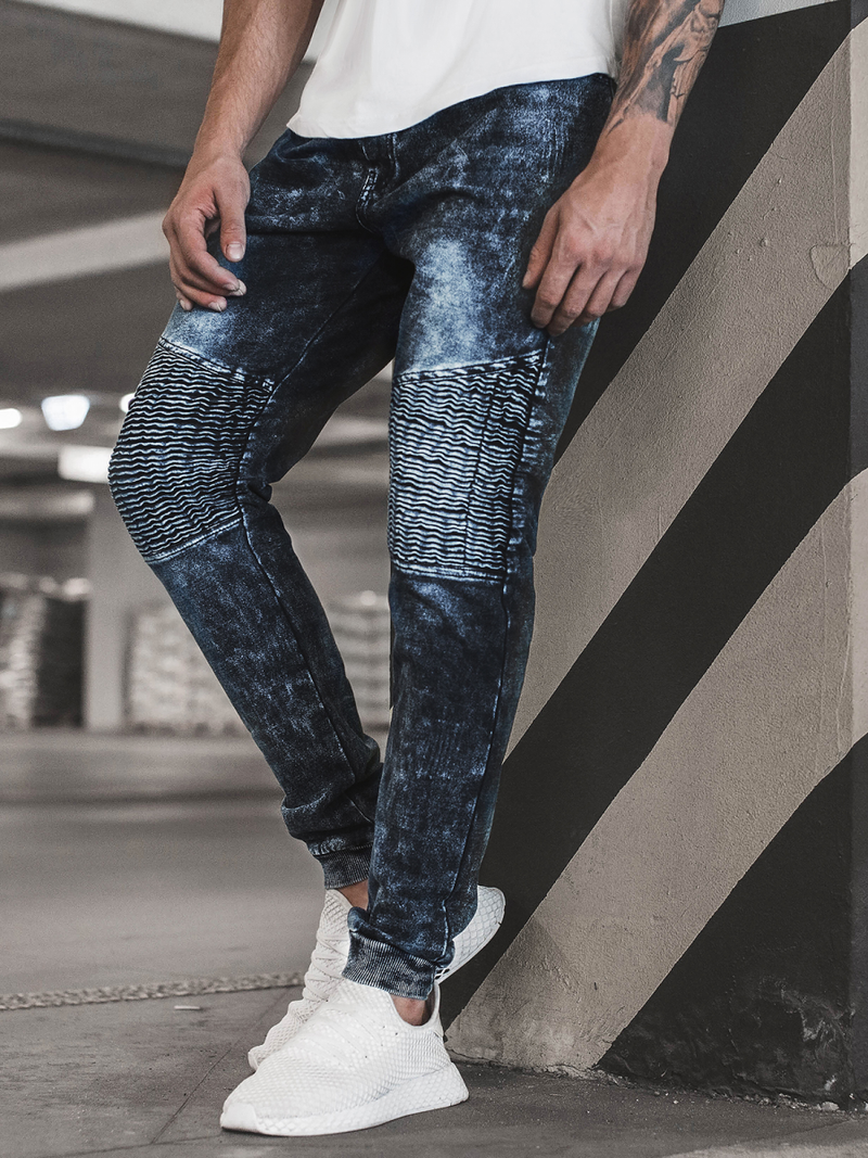 Spodnie męskie jogger niebieskie OZONEE JS/KK1023