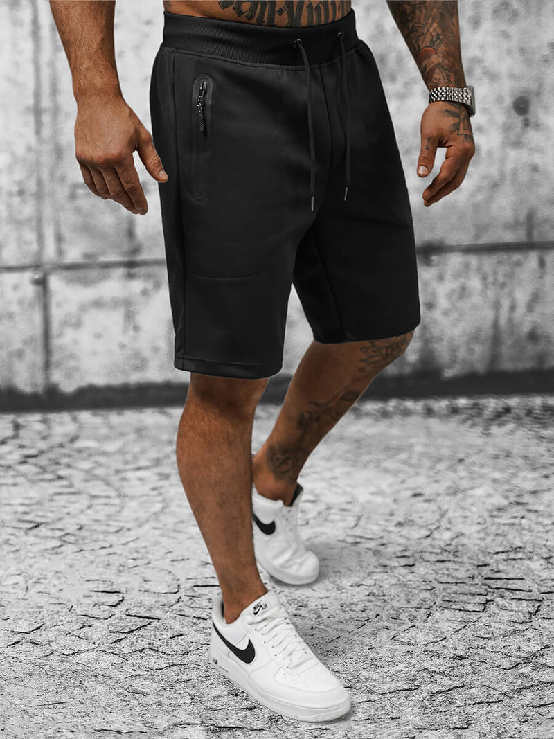 Spodenki dresowe męskie czarne OZONEE JS/8K935