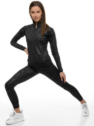 Жіночий спортивний костюм з двох частин чорний камуфляж OZONEE O/0546