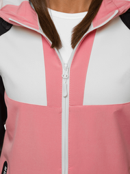 Kurtka softshell damska z kapturem jasnoróżowa OZONEE JS/HD184/25