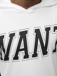 T-Shirt z kapturem męski biały OZONEE B/60042Z