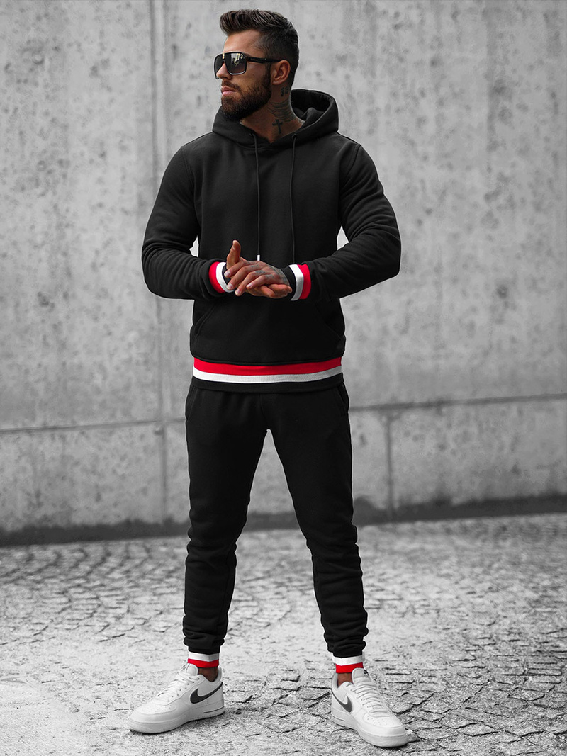 Komplet dresowy męski czarny OZONEE JS/8C60/3