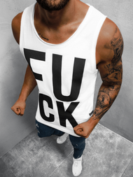 Koszulka bez rękawów męska biała OZONEE O/1268Z