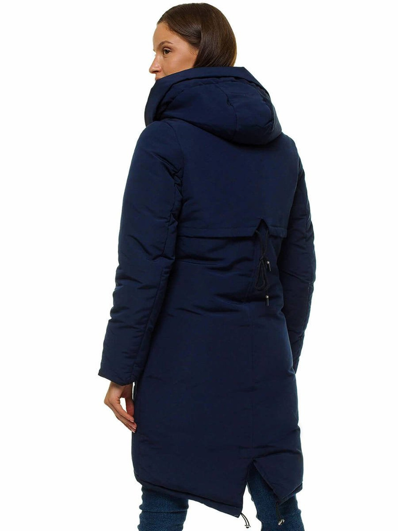 Kurtka zimowa damska parka z kapturem granatowa OZONEE O/TY033/2/21