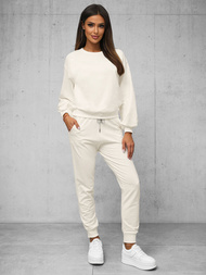 Жіночий спортивний костюм з двох частин Кремовий OZONEE O/12113Z