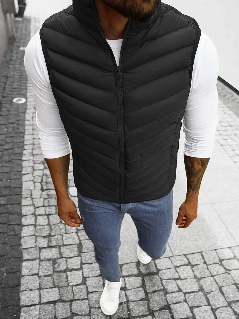 Kamizelka męska pikowana czarna OZONEE JS/M752/392