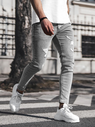 Spodnie jeansowe męskie grafitowe OZONEE DO/2446