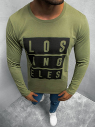 OZONEE O/1215 Футболка з довгим рукавом чоловіча Зелена