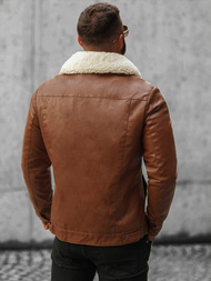 Kurtka skórzana męska camelowa OZONEE O/8830/3