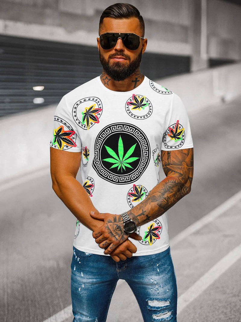 T-shirt męski biały OZONEE O/T135/1