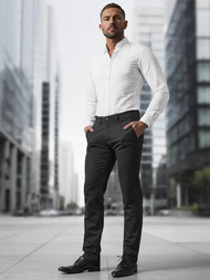 Spodnie męskie chino materiałowe czarne OZONEE V/5100