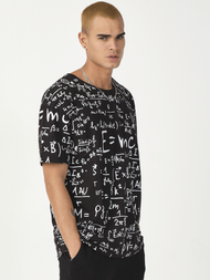 T-Shirt męski z nadrukiem czarny OZONEE MR/21533