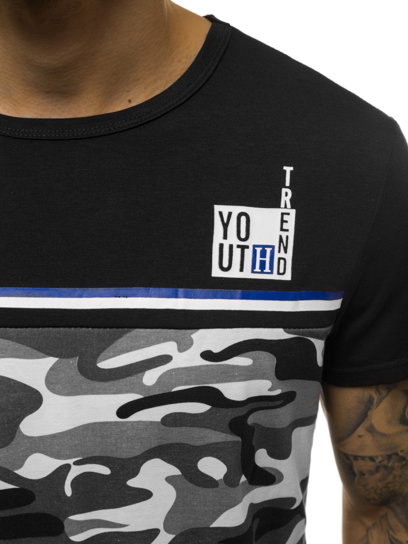 T-Shirt męski czarny OZONEE JS/SS10979