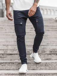 Spodnie męskie joggery granatowe OZONEE A/1003