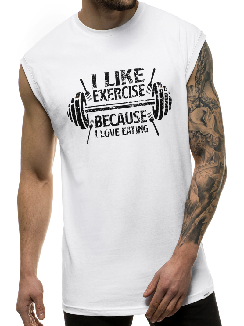 Koszulka bez rękawów męska biała OZONEE MACH/M1210