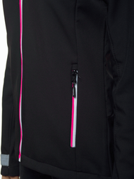 Kurtka softshell damska z kapturem czarna OZONEE JS/KSW6005