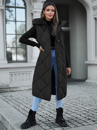 Стьобаний жіночий жилет чорний OZONEE JS/5M3165/392Z