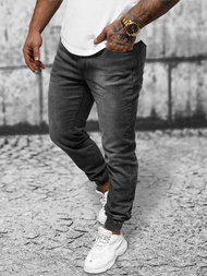 Spodnie jeansowe joggery męskie czarne OZONEE NB/MP0275N