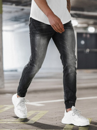 Spodnie jeansowe joggery męskie czarne OZONEE NB/MP0053/2N