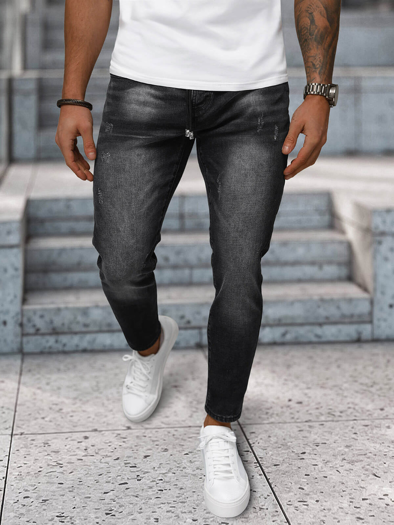 Spodnie jeansowe męskie slim fit czarne OZONEE NB/MP0063/1N