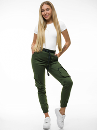 Spodnie damskie chino joggery khaki OZONEE O/8060