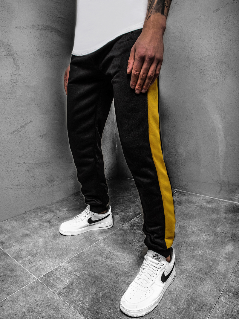 Штани спортивні чоловічі чорно-жовті OZONEE JS/JZ11003Z