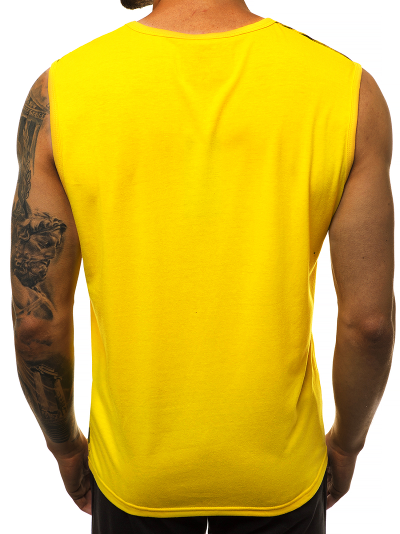 T-Shirt bez rękawów męski żółty OZONEE JS/KS2075