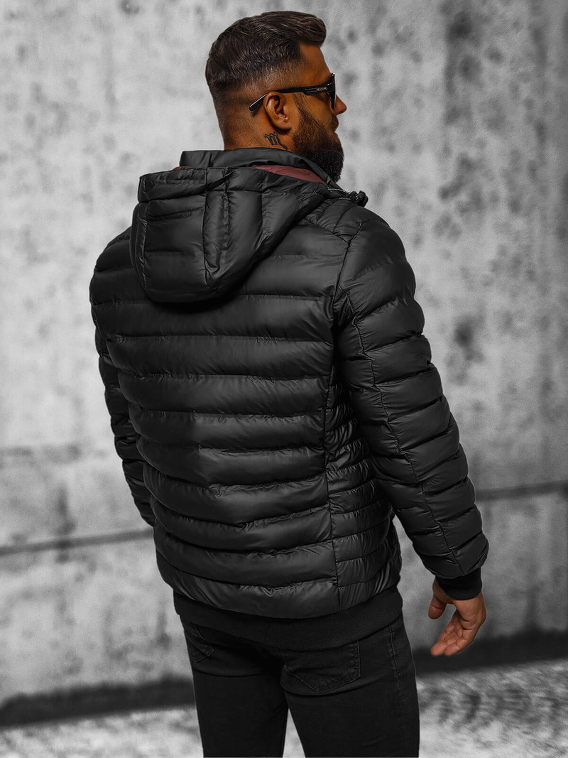 Kurtka męska pikowana czarna OZONEE JS/22M325/392