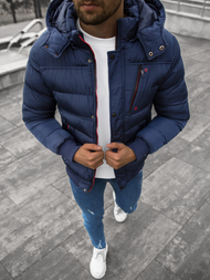 Kurtka zimowa męska pikowana granatowa OZONEE JB/JP1185Z