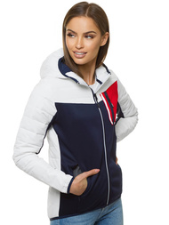 Куртка жіноча Бiло-Темно синiй OZONEE JS/KSW4006