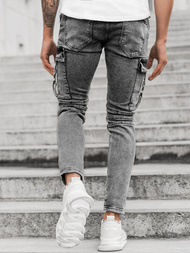 Spodnie jeansowe męskie szare OZONEE O/B5721