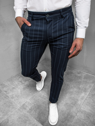 Spodnie męskie chino materiałowe granatowe OZONEE DJ/5501